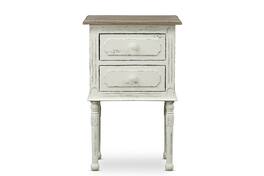 Baxton Studio - Anjou Traditional French Accent Nightstand - White/Light Brown