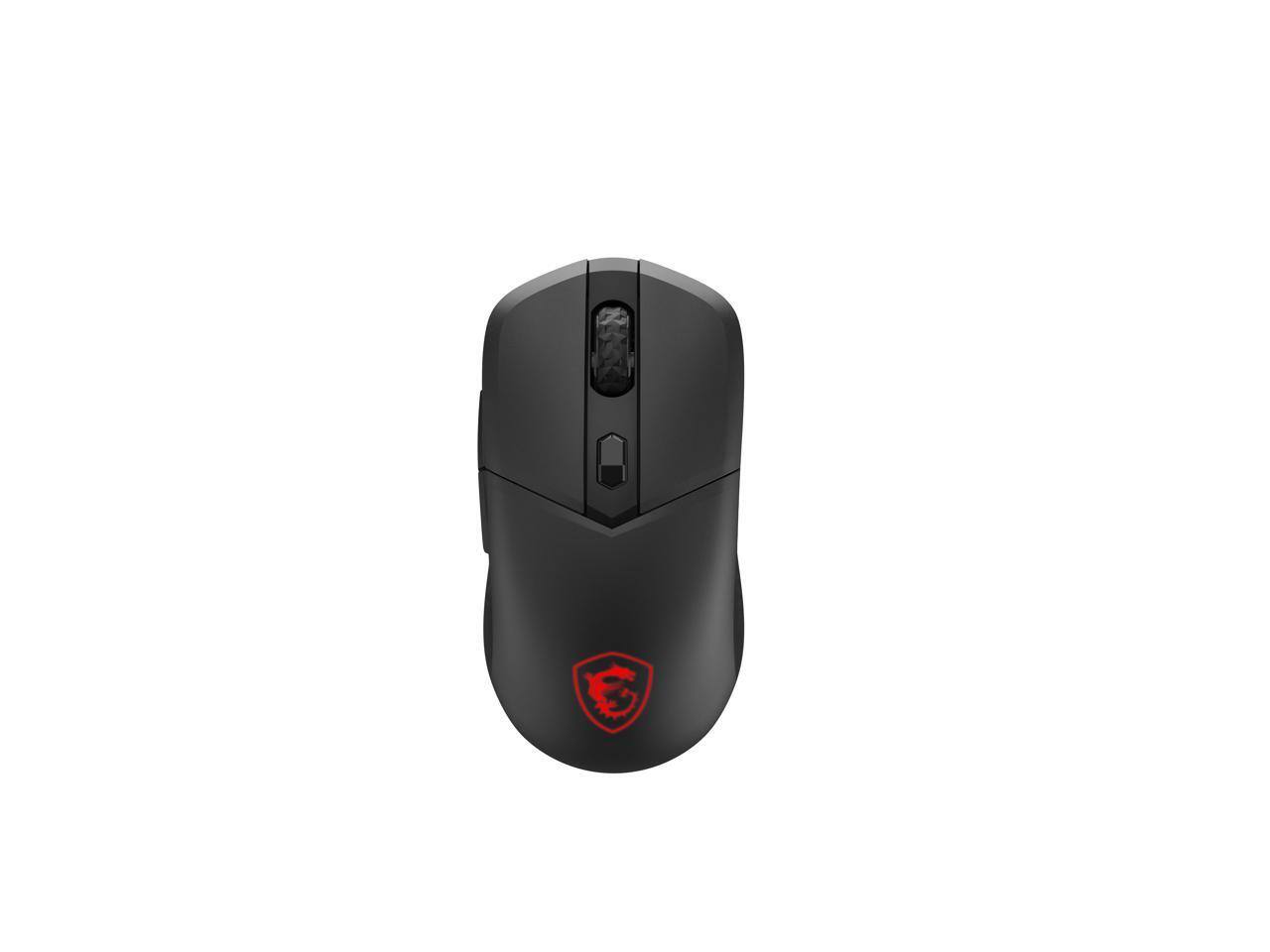 Front. MSI - MSI VERSA 300 2.4GHz Wireless Bluetooth 5.3 Optical Gaming Mouse - Black.
