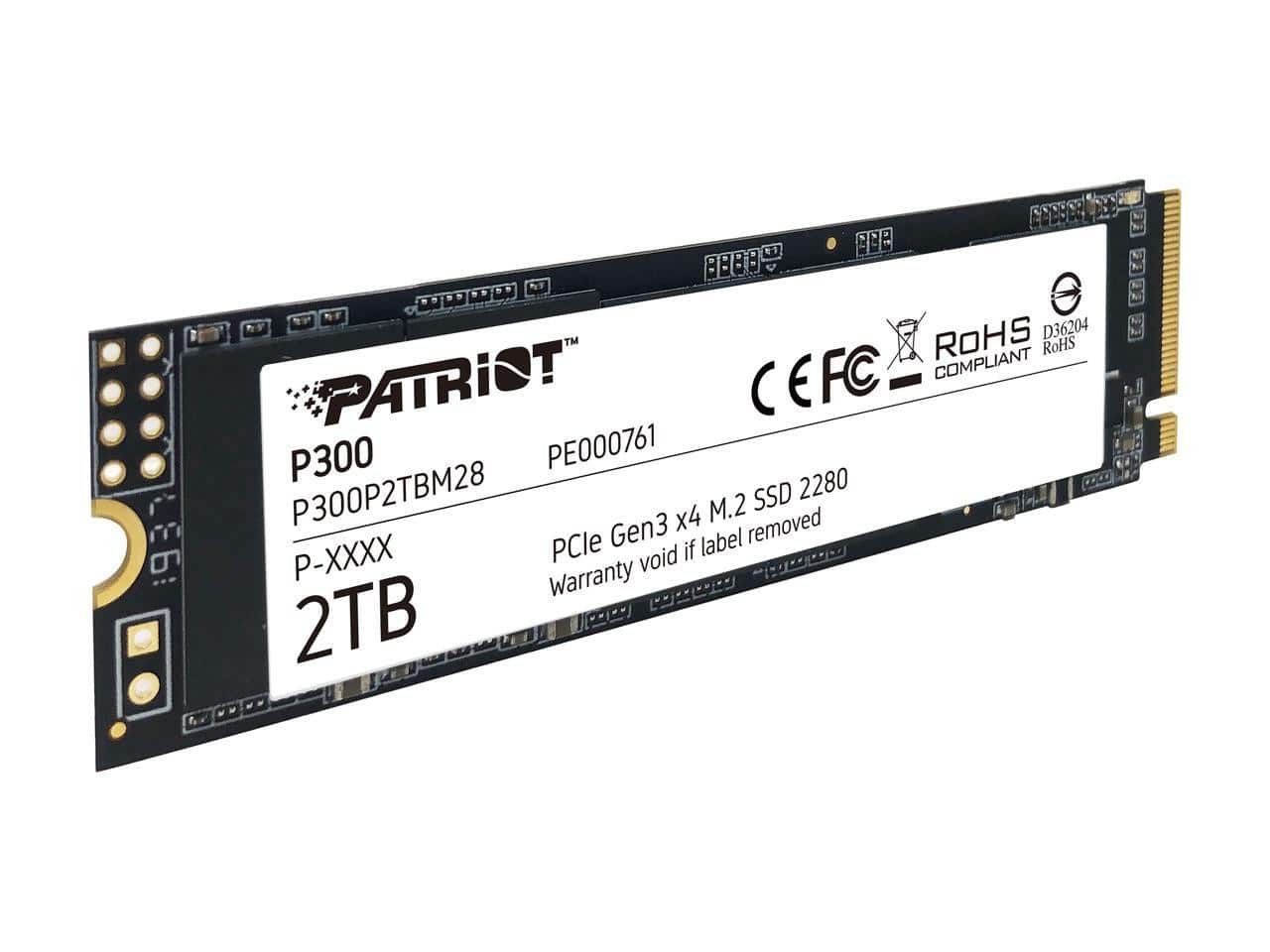 Patriot P300 M.2 2280 2TB PCIe Gen3 x4, NVMe 1.3 Internal Solid