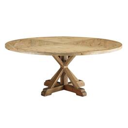 Modway - Stitch 71" Round Pine Wood Dining Table - Brown