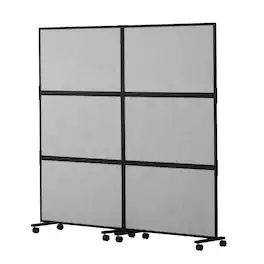VEVOR - Office Divider, 2 Panel Office Partition, Freestanding Office Divider Wall Partition & Privacy Divider Reduce Noise - Light Gray