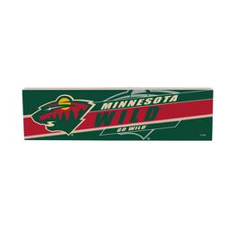 Evergreen Enterprises - Minnesota Wild 5" x 18" Shadow Logo Wood Mantle Sign - Multicolor