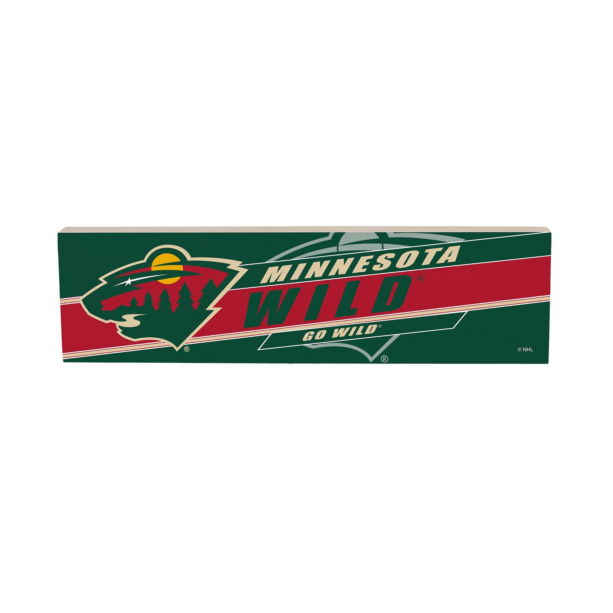 Minnesota Wild 5" x 18" Shadow Logo Wood Mantle Sign