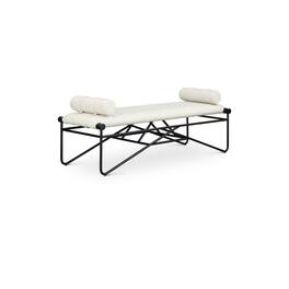 Meridian Furniture - Gatsby Cream Vegan Leather Bench - Beige