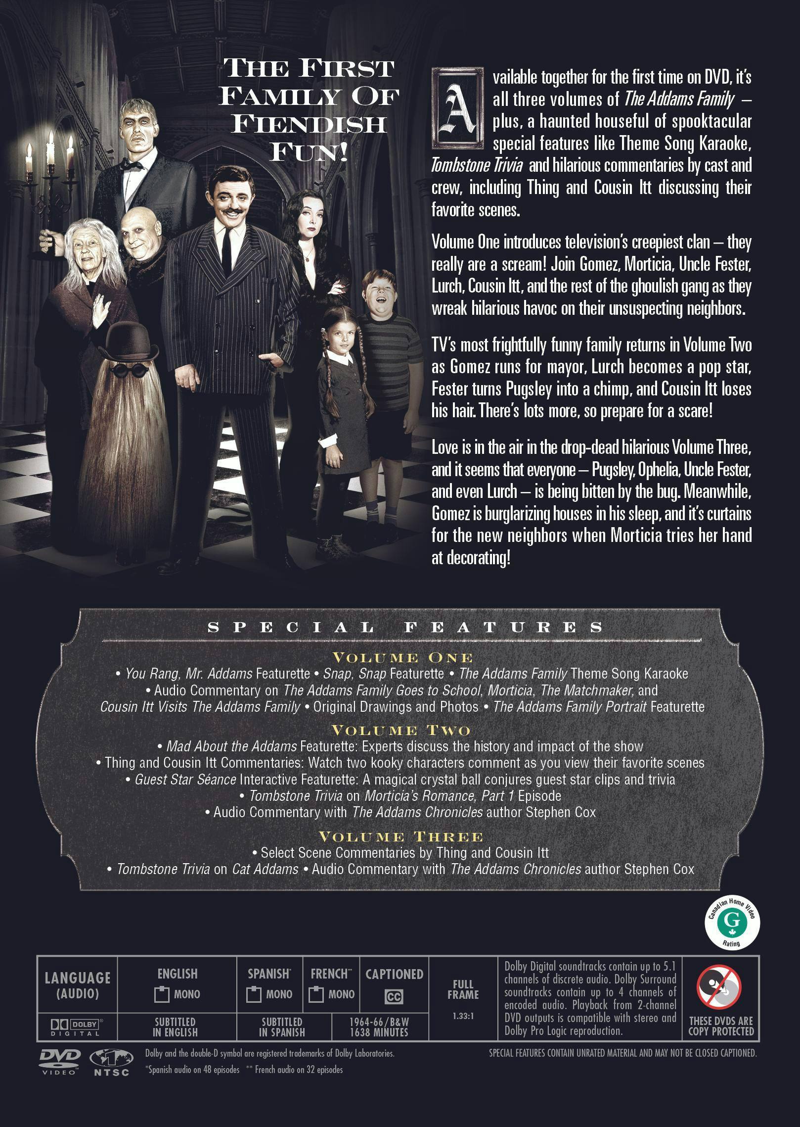 Back. The Addams Family: The Complete Seasons 1-3 (Box Set) [DVD].
