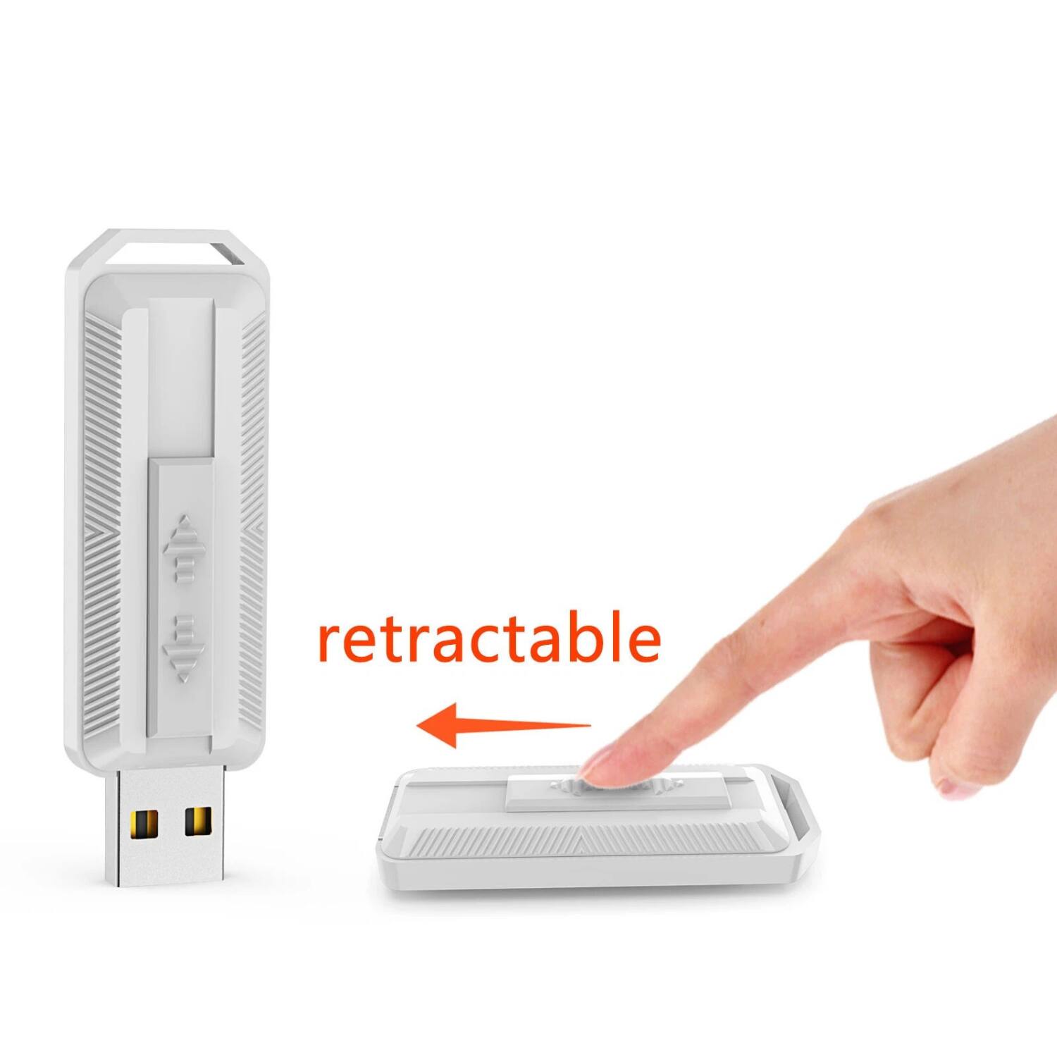 Back. Stock Preferred - 3-Pack 32GB USB 2.0 Retractable Flash Drives - White.