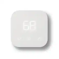 Front. Amazon - Amazon Smart Thermostat – Save money and energy - Works with Alexa and Ring - C-wire required - White.
