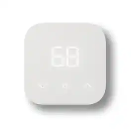 Amazon - Smart Thermostat – Save money and energy - Works with Alexa and Ring - C-wire required - White
