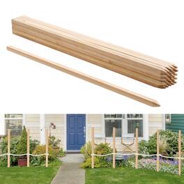 VEVOR - Wooden Garden Stakes, 25 Pcs 48x0.75x0.75 in Survey Grading Stakes, Garden Ground Stake with Sharp Point - Natural wood color