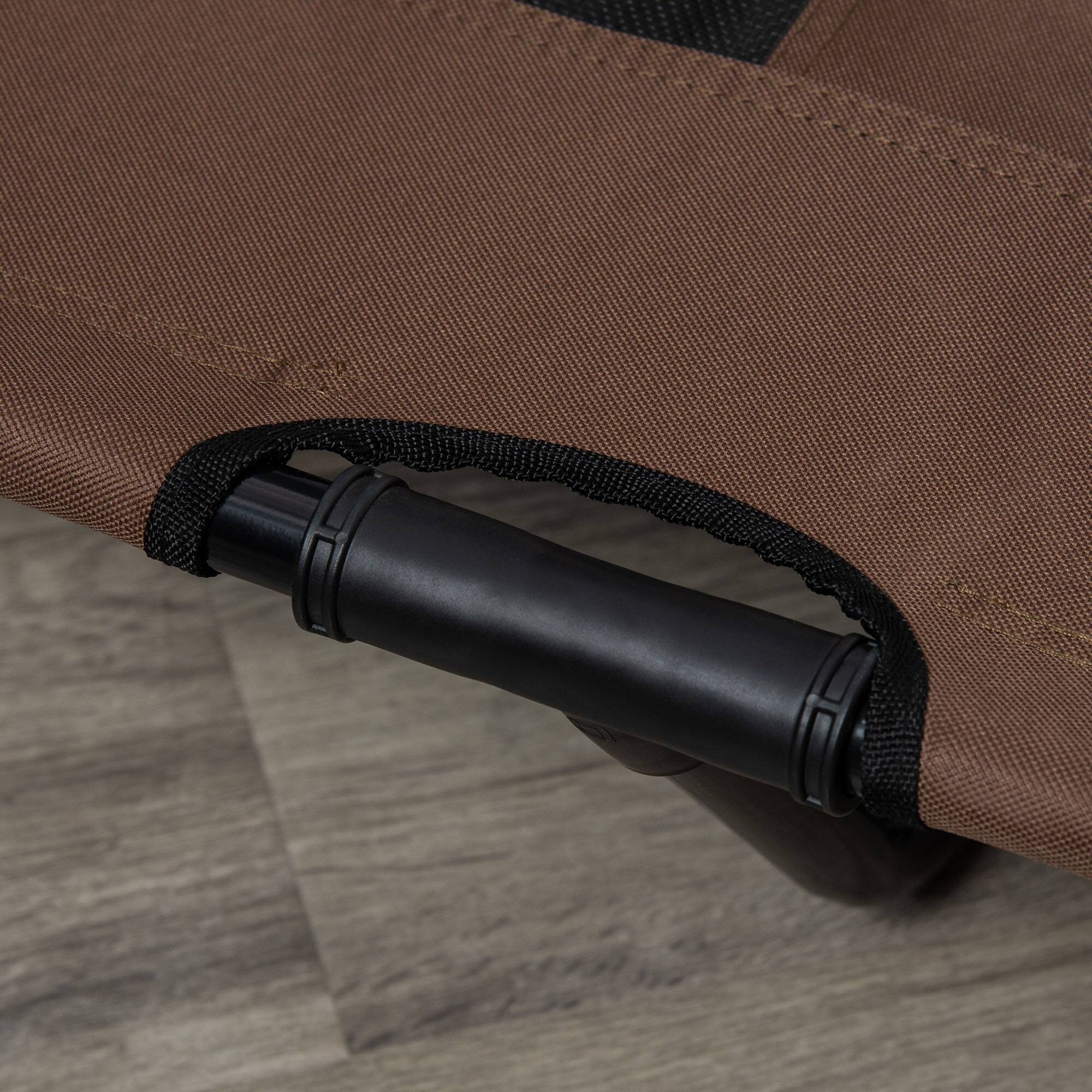 Alt View 4. Pawhut - XL Elevated Dog Bed, Outdoor Raised Dog Bed, Portable Pet Cot w/Carry Bag Metal Frame Breathable Mesh - Tan.