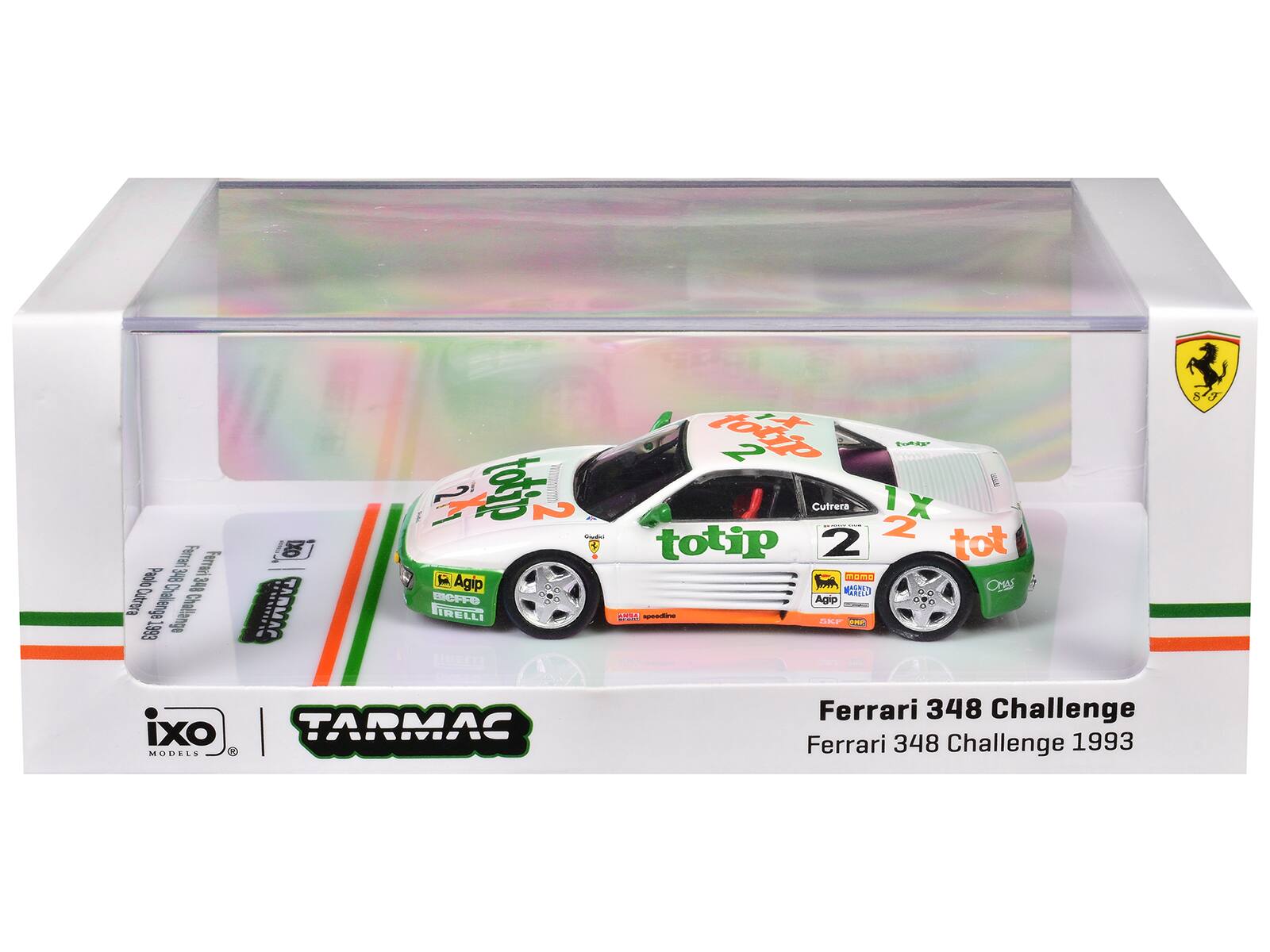 Ferrari 348 Challenge Ferrari 348 Challenge 1993

XO AUTHIUM 
21 Papts 2 Storyboard 50 Agip BIUFFO IRELLI
- Cutrera XI  2 totip 2 tot mome MARKEZA OMAS Agip OPEN ins  SPIC

ixo TARMAC MODELS U-O