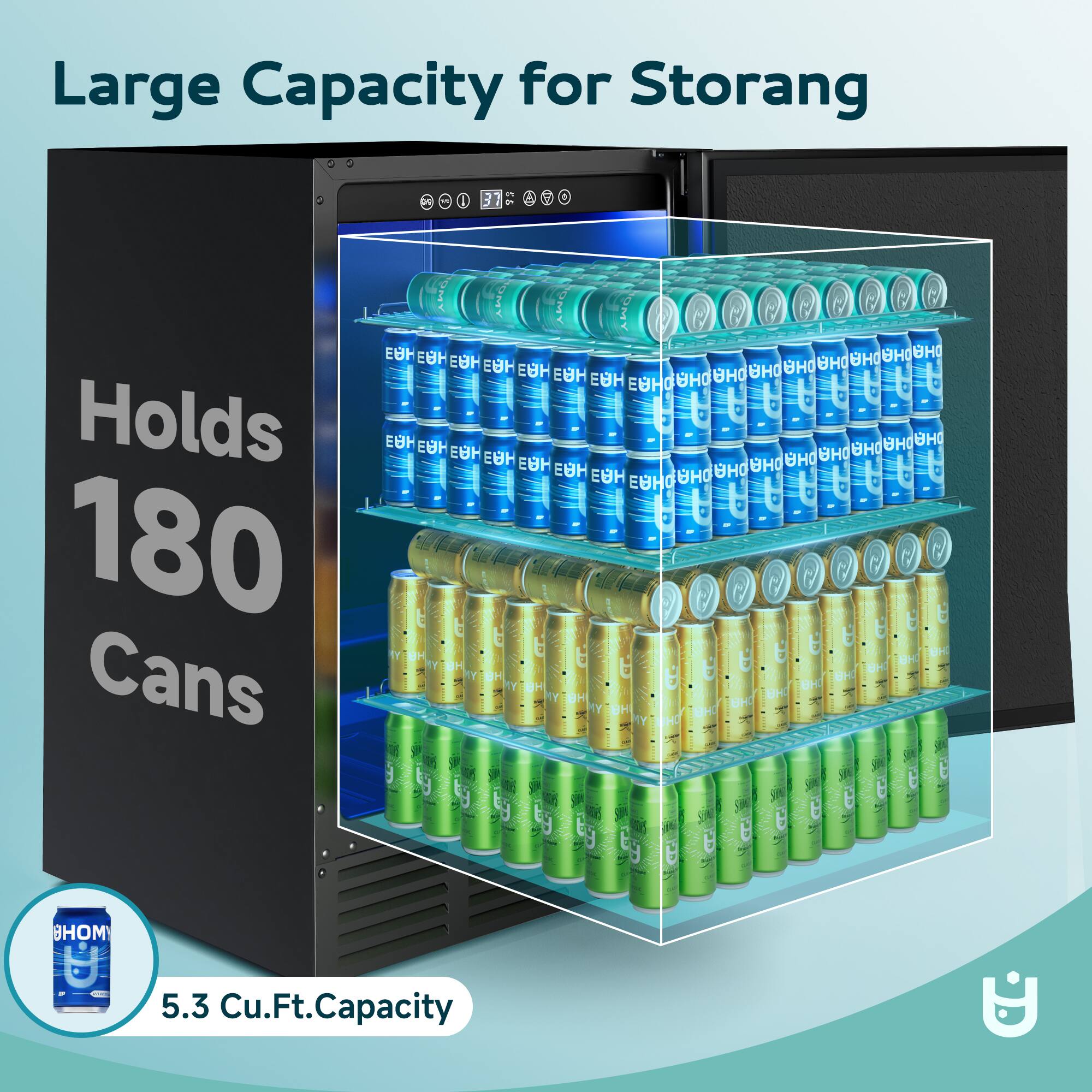 Large Capacity for Storage

Holds 180 Cans

5.3 Cu.Ft. Capacity