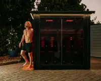 Sun Home Saunas - Sun Home Luminar Outdoor 5-Person Full-Spectrum Infrared Sauna - Black - Front_Zoom