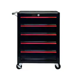 Boyel Living - BLACK Rolling Metal Tool Chest with 5 Drawers, 20" 5-Drawer Tool Chest Cabinet