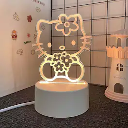 Schertz - 3-Color Cartoon Night Light – 3D Kawaii LED Lamp for Desk or Sleep