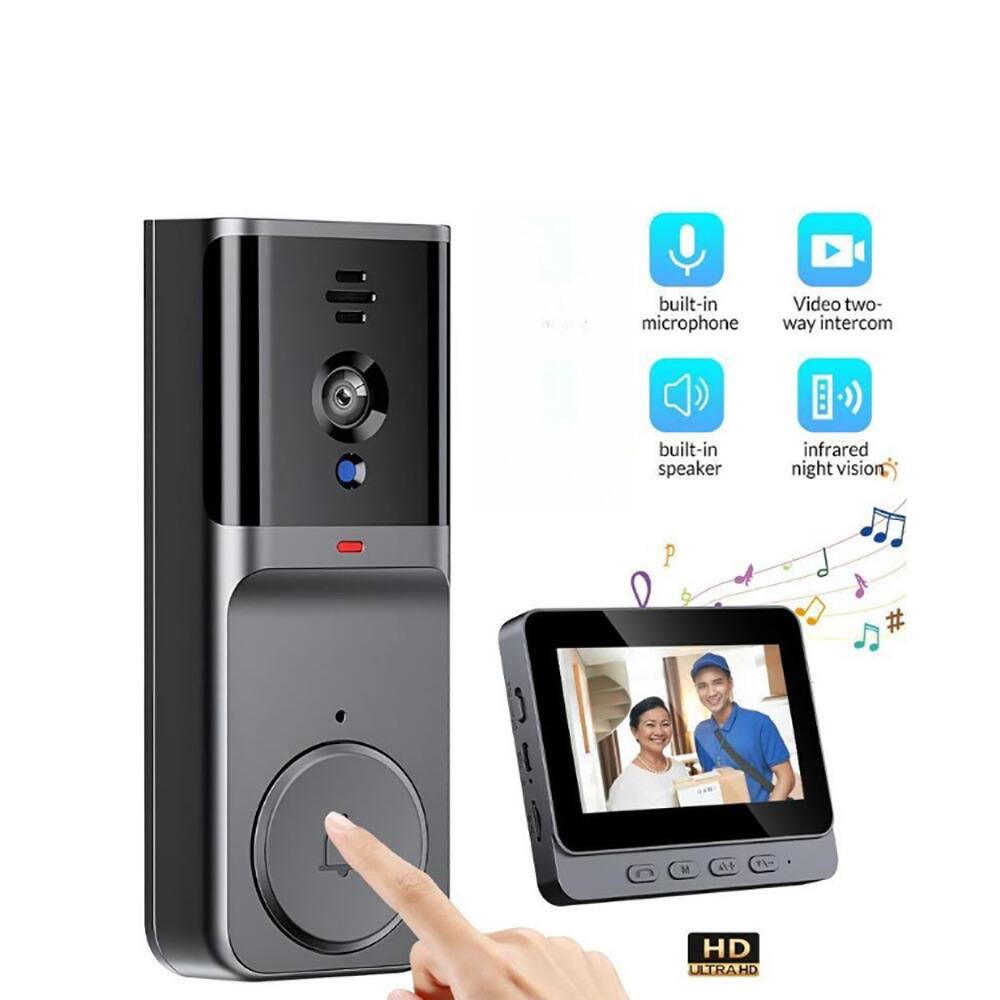 - Built-in microphone
- Video two-way intercom
- Built-in speaker
- Infrared night vision
- HD ULTRAHD