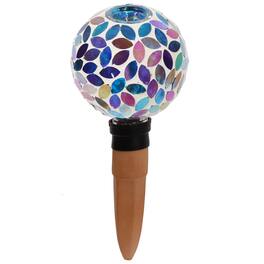 Sunnydaze - Mosaic Glass Watering Globe with Clay Spike - Spring Petals