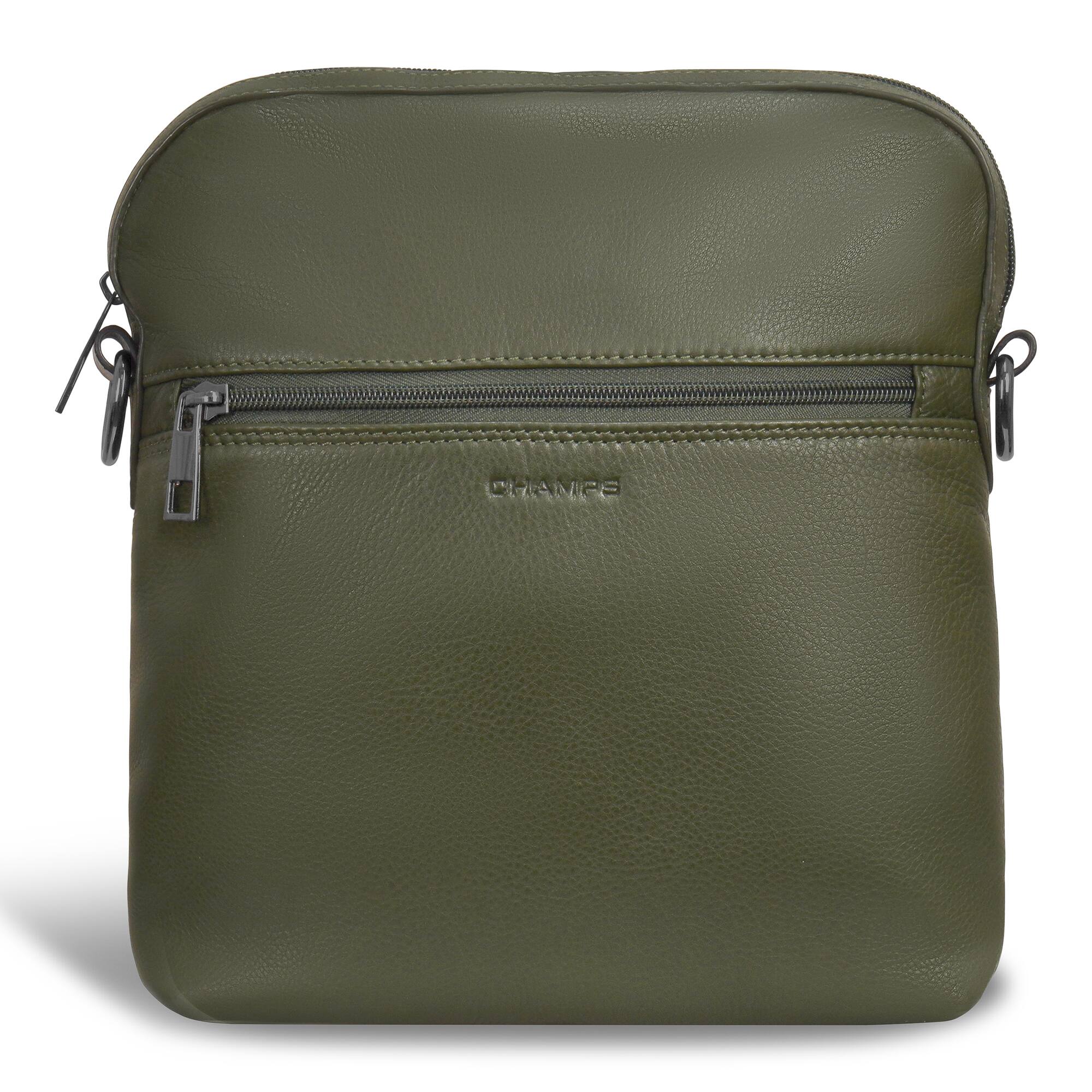 Alt View 2. Champs - Onyx Collection Leather Cross-Body Bag - Khaki.