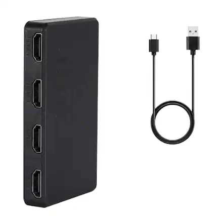 Front. Stock Preferred - HDMI Splitter 1 In 4 Out – 4K UHD 1080P 1x4 Repeater Amplifier - Black.