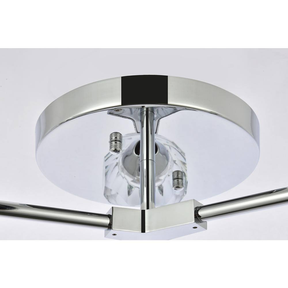 Alt View 1. Elegant Lighting - Zayne 3 Light Flush Mount in Chrome - Chrome And Clear.