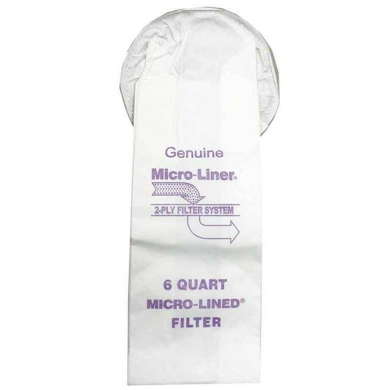 Genuine Micro-Liner.  
2-PLY FILTER SYSTEM  
6 QUART MICRO-LINED FILTER