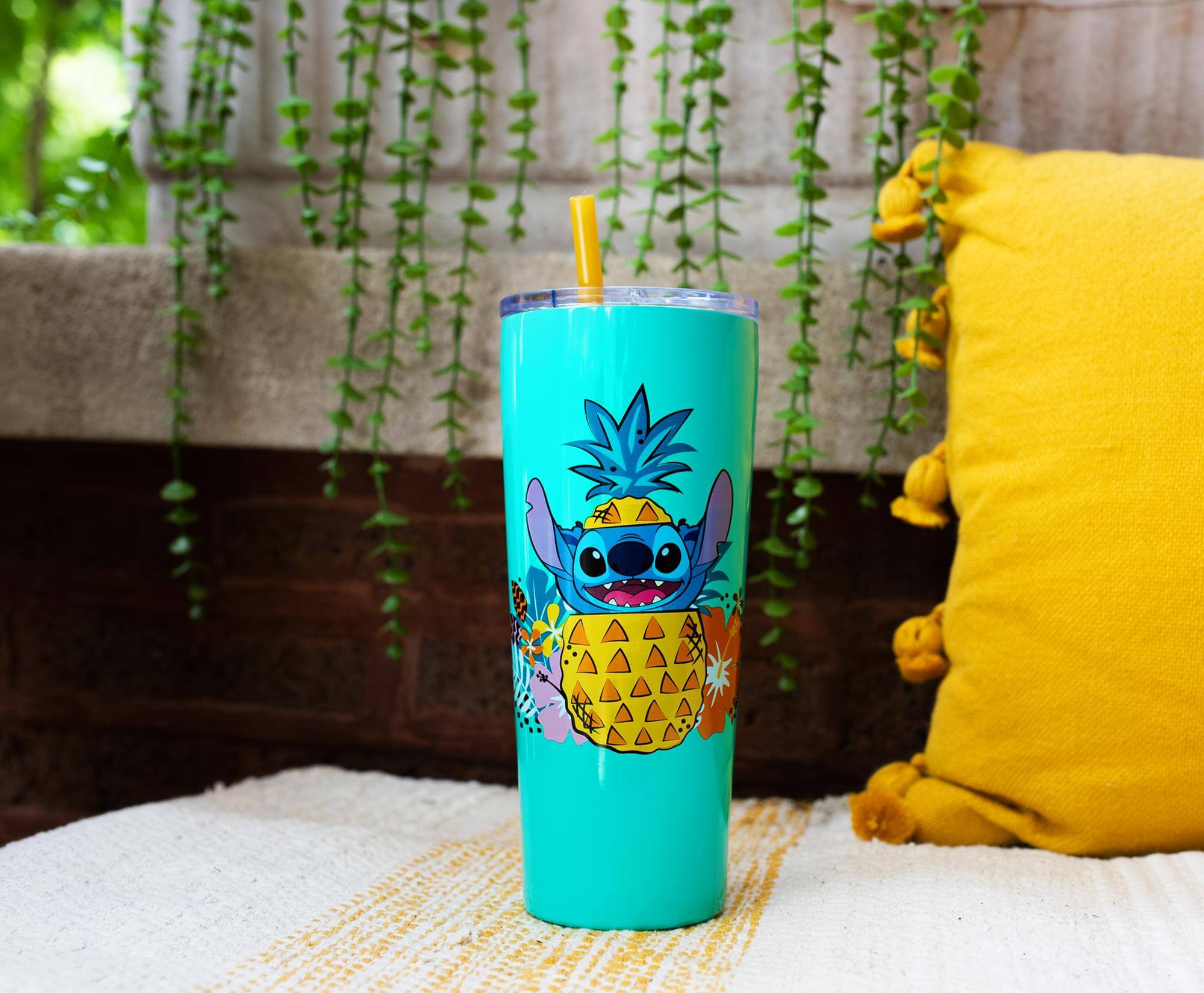 Alt View 10. Disney - Disney Lilo & Stitch "Ohana Means Family" Double-Walled Stainless Steel Tumbler - Blue.