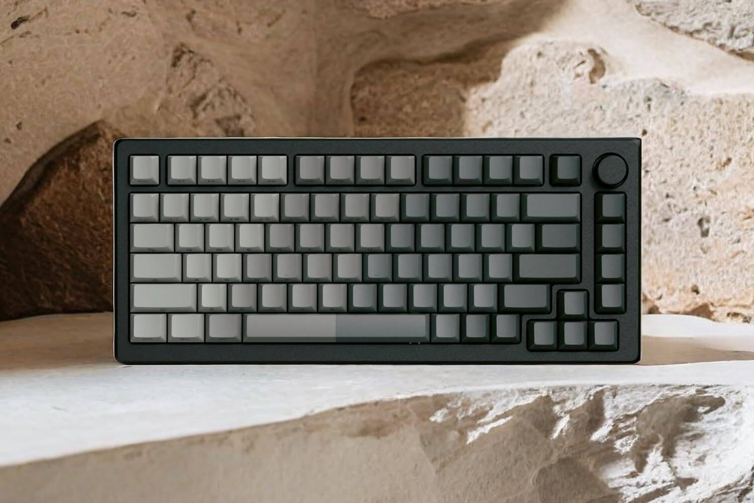 Back. Womier - Shine Through Keycaps, PBT Keycap Cherry Profile Custom Keys Set for Cherry Gateron MX Switches Mechanical Keyboard - Grey-121 Keys.