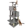 Gymax - 57'' Cat Tree for Indoor Cats w/ Dual Condos Hammock Sisal Scratching Posts
