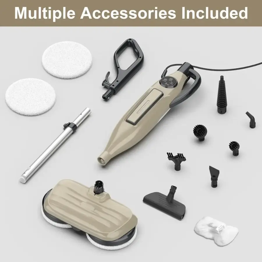 VM6 steam mop and included accessories