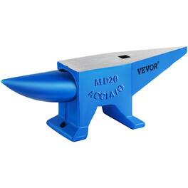 VEVOR - Single Horn Anvil 44Lbs Steel Anvil Blacksmith for Sale Forge Tools and Equipment Anvil Rugged Round and Square Hole - Blue