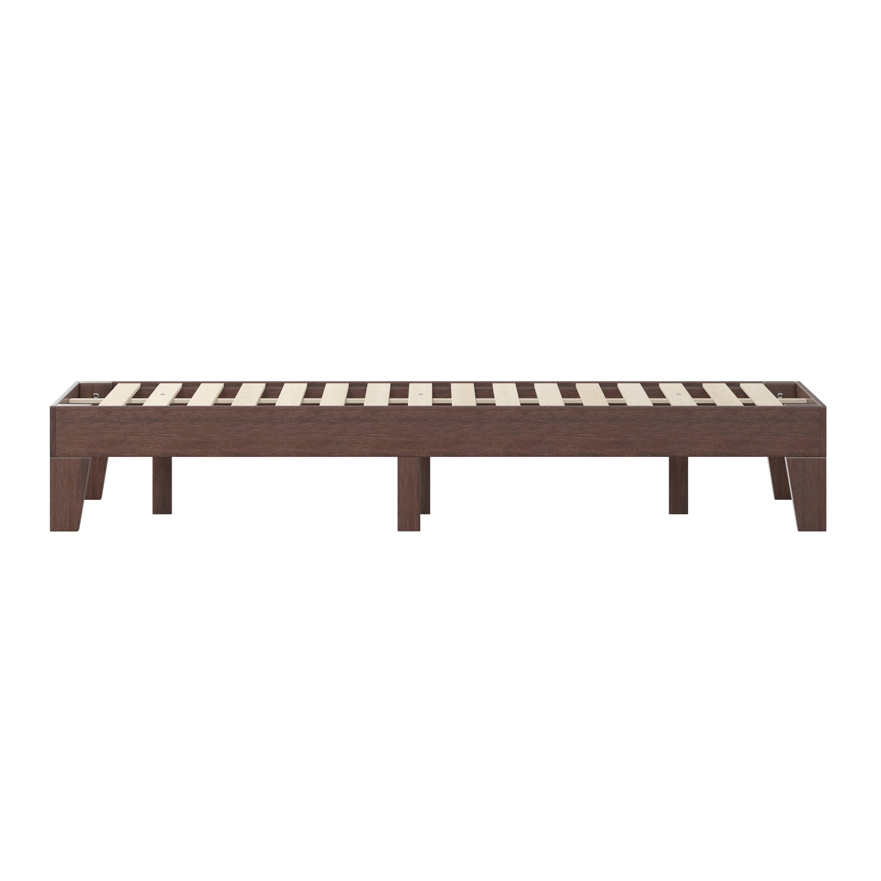 Alt View 7. Emma + Oliver - Avila Wooden Platform Bed with Wooden Support Slats; No Box Spring or Foundation Required - Walnut.