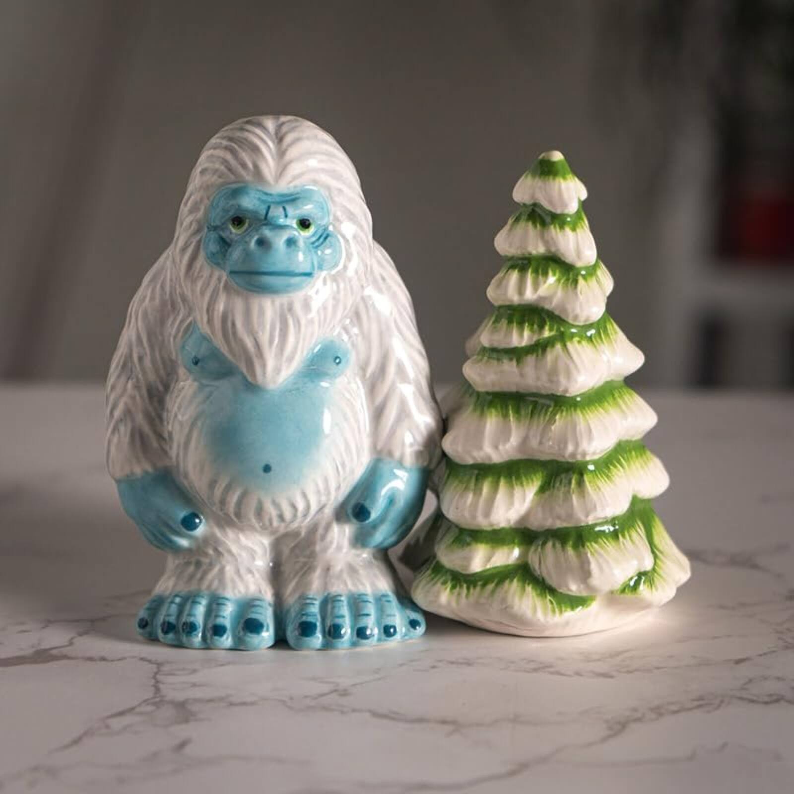 Alt View 2. Pacific Trading - Pacific Trading Yeti With White Pine Tree Ceramic Magnetic Salt and Pepper Shaker Set - Multicolor.