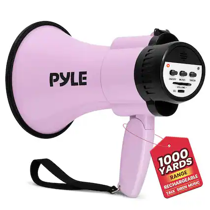 PYLE ON/OFF MUSIC SIREN VOLUME - 1000 YARDS RANGE RECHARGEABLE SIREN MUSIC TALK