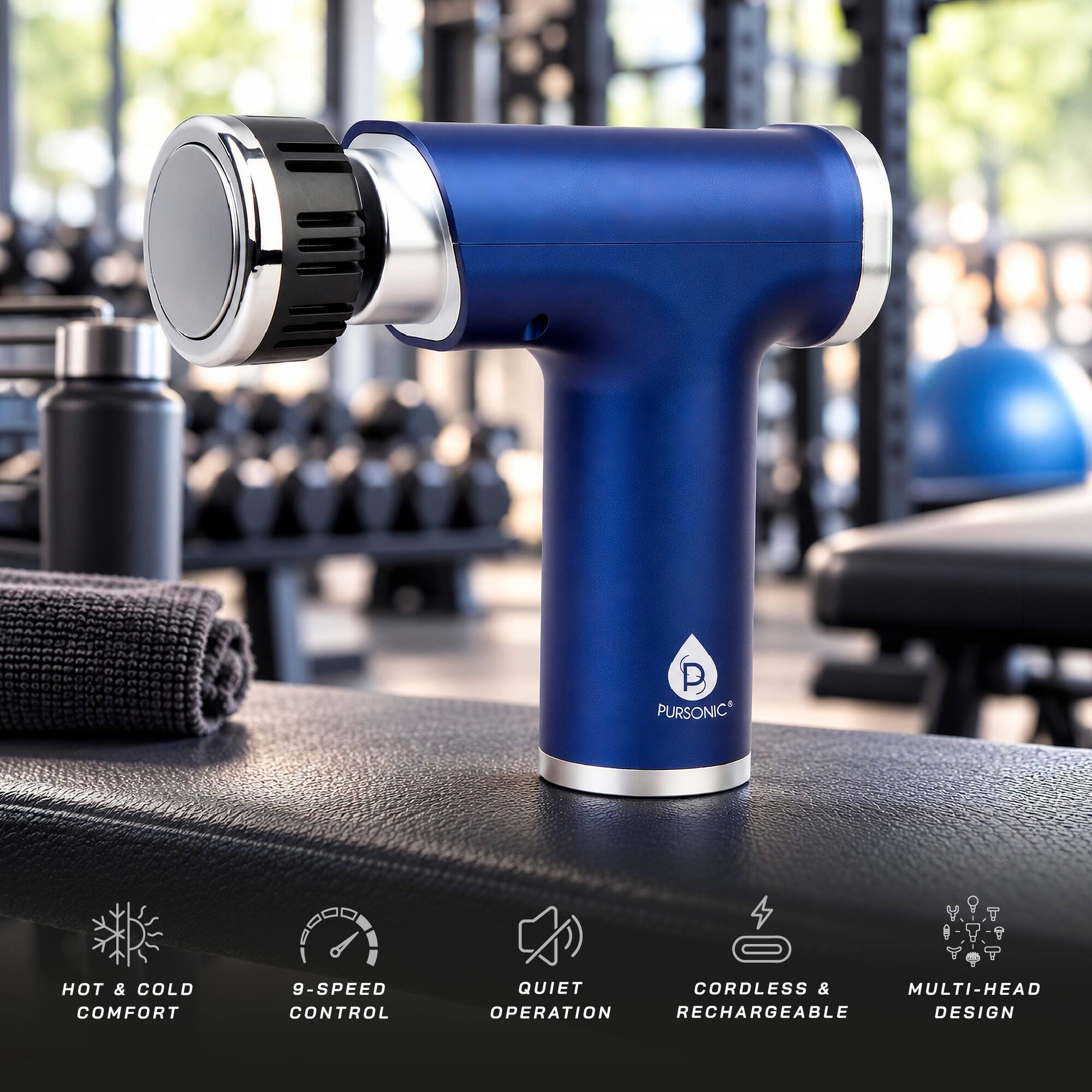 PURSONIC  
HOT & COLD COMFORT  
9-SPEED CONTROL  
QUIET CORDLESS & MULTI-HEAD OPERATION RECHARGEABLE DESIGN