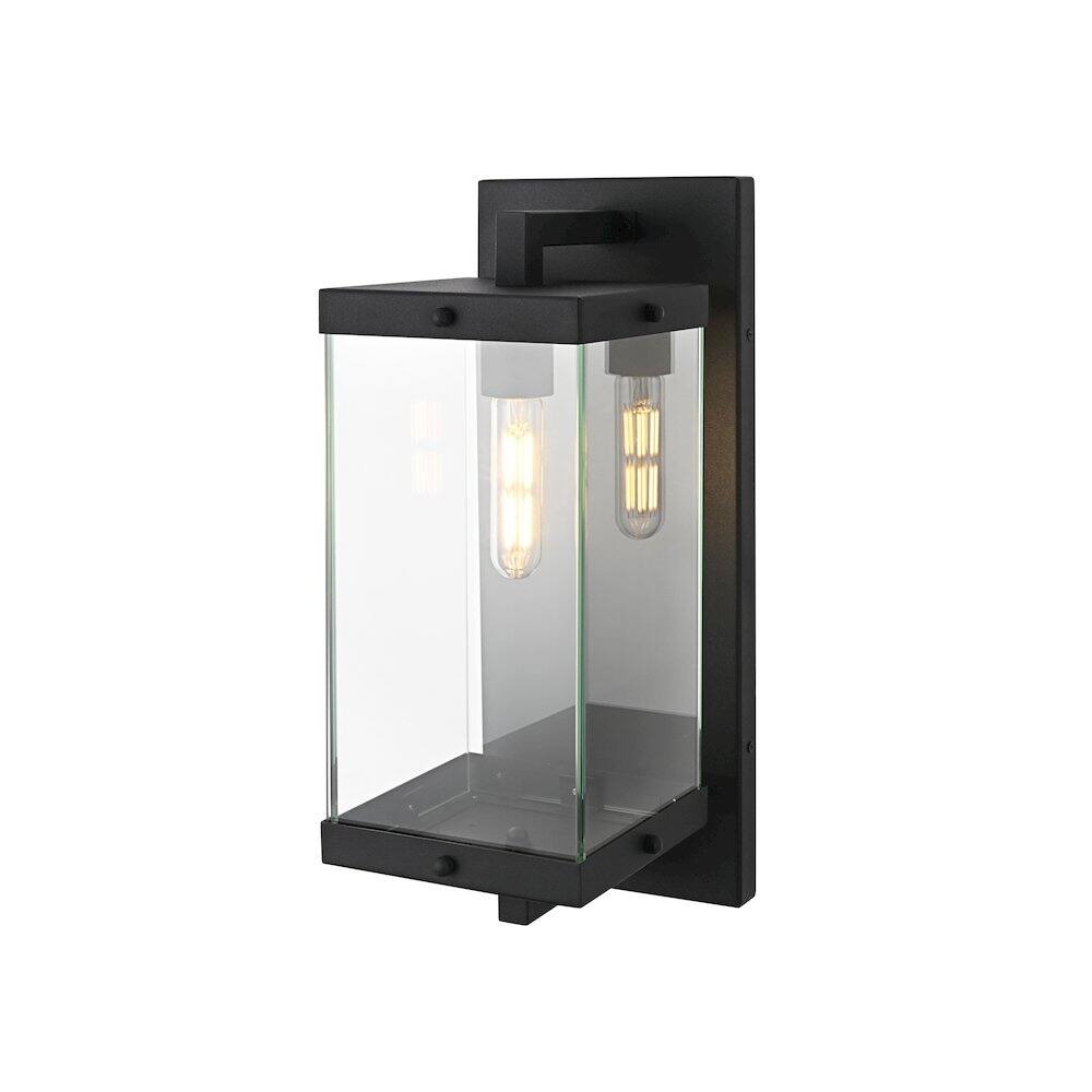 Angle. Elegant Lighting - Julien 7 Inch Outdoor Wall Sconce In Black - Black.