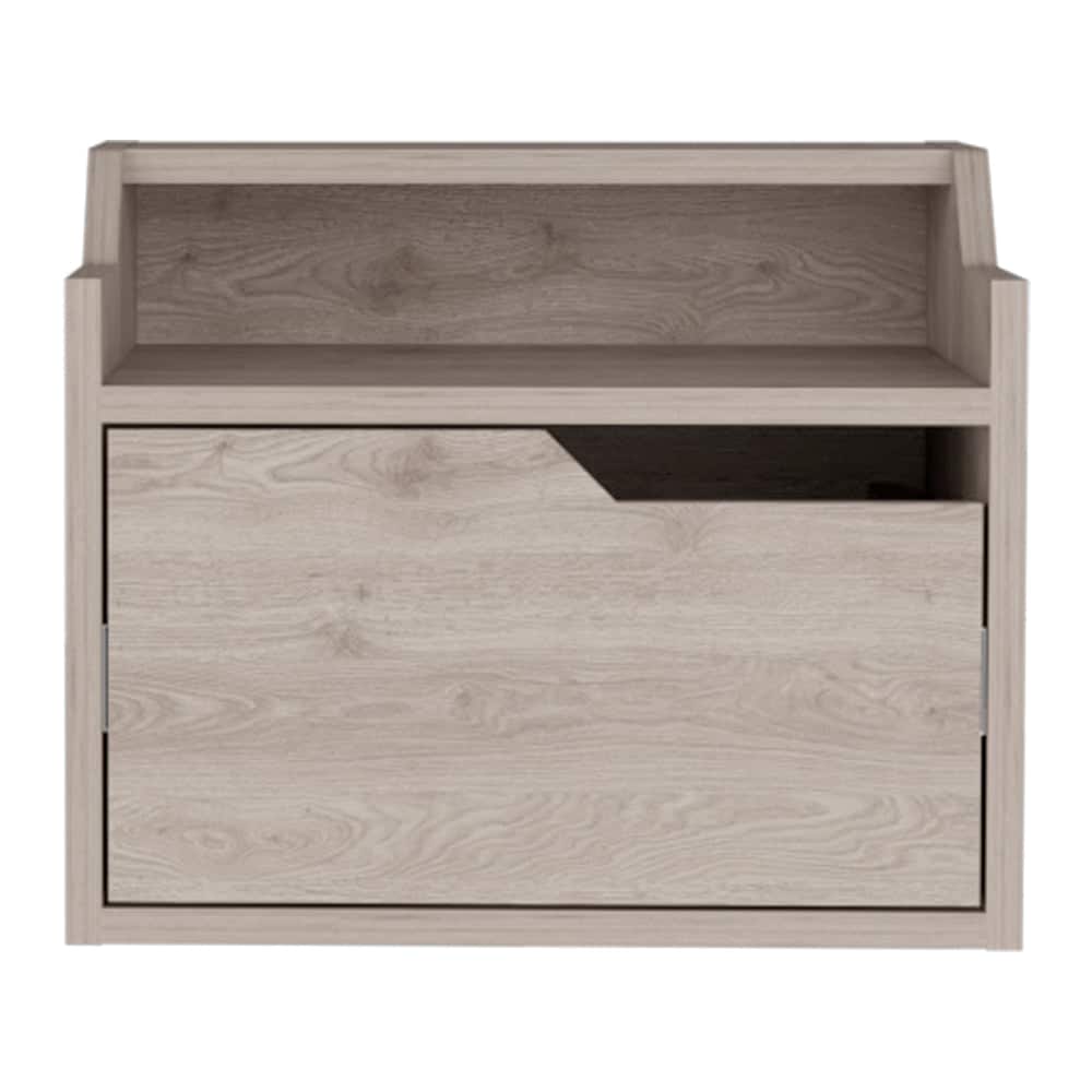 Treevol Furniture - Floating Nightstand Chester, Bedroom, Light - Gray