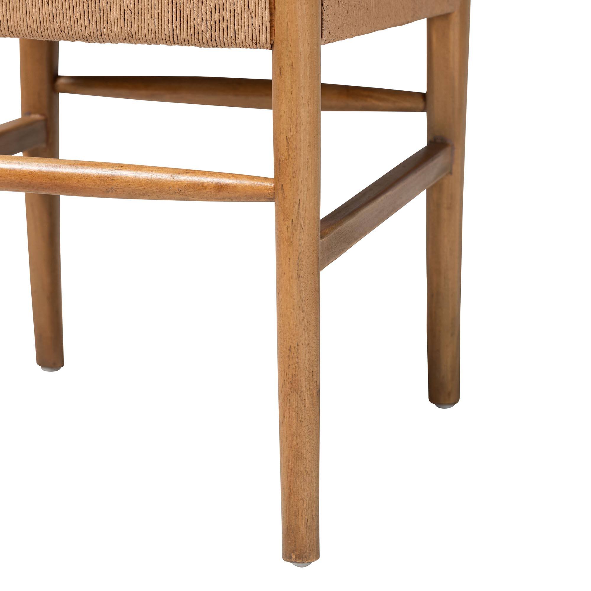 Alt View 1. bali & pari - Alva Paper Loom Woven 2-Piece Dining Chair Set - Handwoven Side Chair with Mahogany Wood Frame - Honey/Brown.