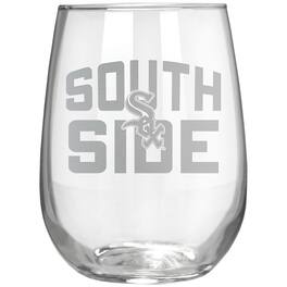 Great American Products - Chicago White Sox Etched 17oz. Rally Cry Stemless Wine Glass - Multicolor
