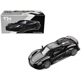 Porsche 918 Spyder Black with Carbon Top 1/64 Diecast Model Car by Trends Hobby