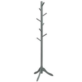 Kadyn - Adjustable Wooden Tree Coat Rack with 8 Hooks- Tree Shaped Coat and Hat Hanger, Coat Racks for Foyer and Office - Gray