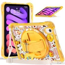 Dteck - for Apple iPad mini (A17 Pro) 2024 & iPad mini 6th Gen 8.3" 2021 Rugged Case,Shockproof Stand Cover with Hand Strap - Duck