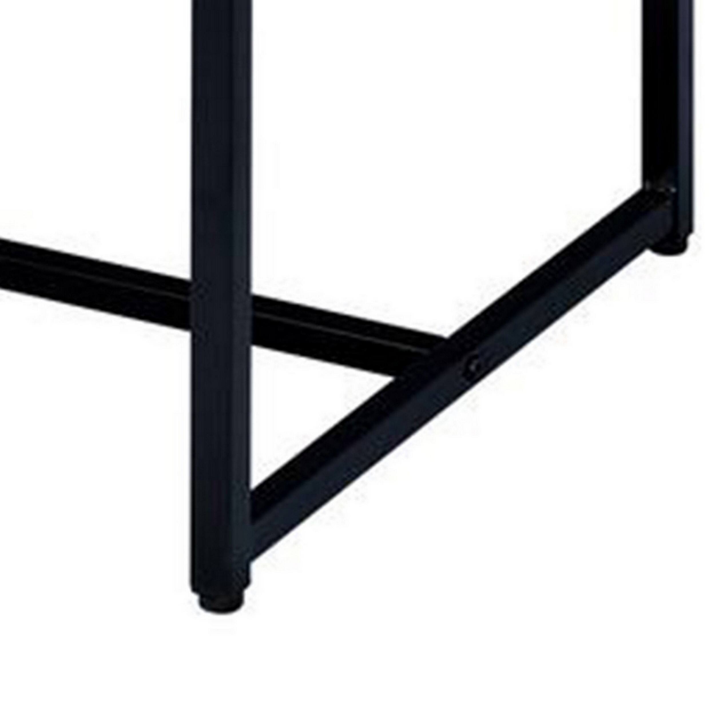 Alt View 3. Manhattan Lane - Contemporary Style Rectangular Wood and Metal End Table - Brown and Black.