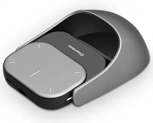 Front. Core Tech - Wireless AI Air Mouse with Voice Recording & ChatGPT Summary – Bluetooth Presenter Remote with Laser Pointer for PC/Mac - Silver.