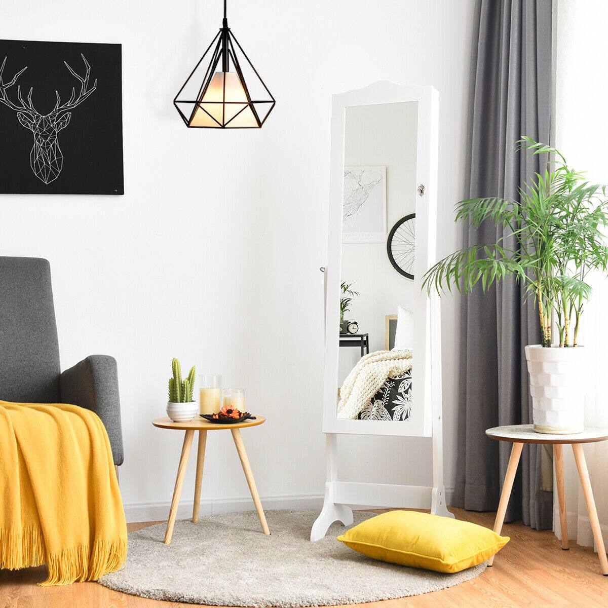 Alt View 7. Ecooso - Lockable Mirrored Jewelry Armoire Cabinet with Full-Length Mirror and Storage Organizer.