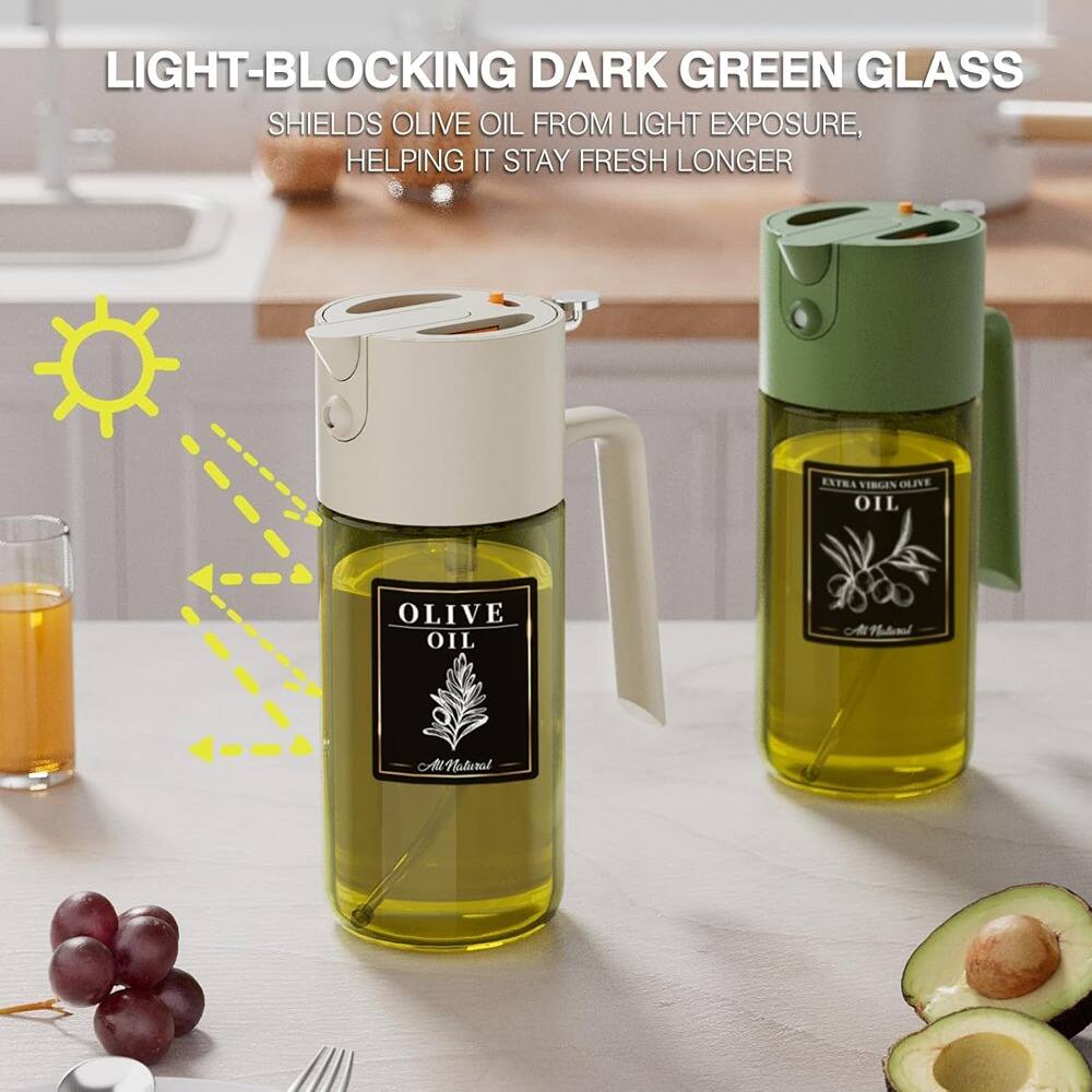 LIGHT-BLOCKING DARK GREEN GLASS  
SHIELDS OLIVE OIL FROM LIGHT EXPOSURE, HELPING IT STAY FRESH LONGER  

OLIVE OIL  
All Natural  

EXTRA VIRGIN OLIVE OIL  
All Natural
