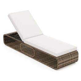 Boyel Living - 7Position Adjustable PE Rattan Outdoor Chaise Lounge Chair 73.0in L x 34.0in W x 25.5in H - White