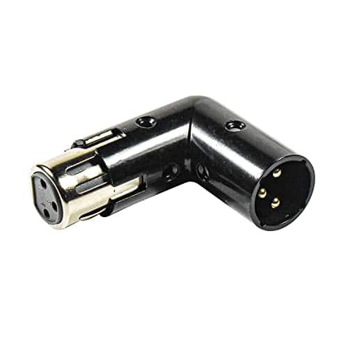 HQRP - 3-Pin XLR Adjustable Angle Adapter Male to Female - 4 Position 90 Degree Low-Profile Connector - Black