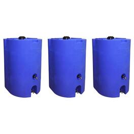 WaterPrepared - 160 Gal Stackable Design Utility Water Tank w/ Large Cap, (3 Pack) - Blue