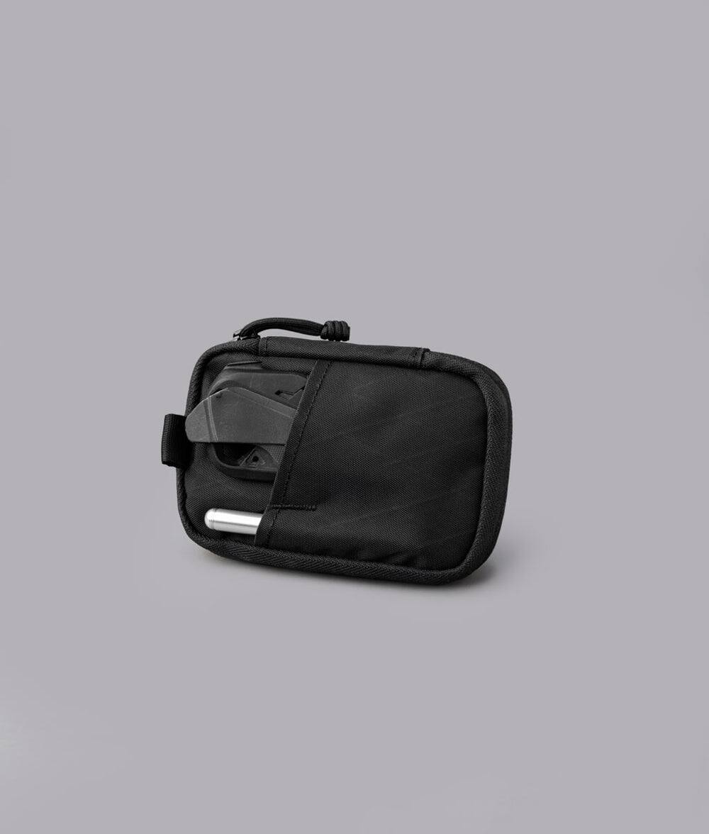 Back. ALPAKA - EDC Organizer Pouch with 6 Slip Pockets, 5 Elastic Loops, YKK AquaGuard Zipper, X-Pac/Axogrid, HUB Compatible - Black X-Pac X42.