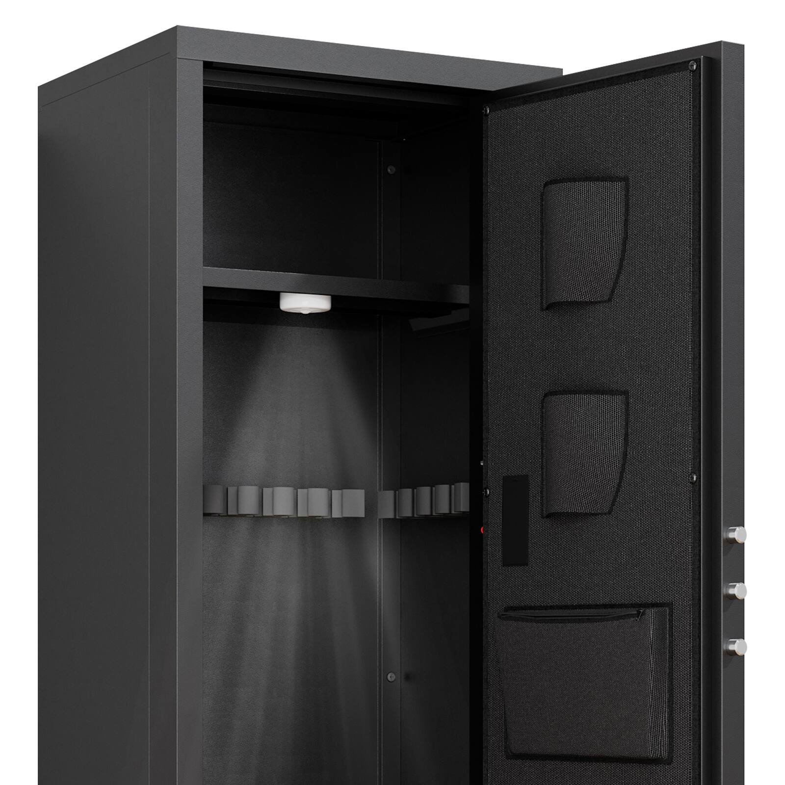 Alt View 6. Spaco - Heavy Duty Large Gun Cabinet, 5 to 8 Rifle Safe Locker with Electronic Keypad Lock, Metal Security Storage - Black.